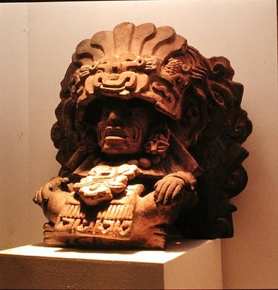 Urn in the shape of Pitao Cozobi, God of Abundant Sustenance, from the Zapotec Culture by Pre Columbian Pre Columbian
